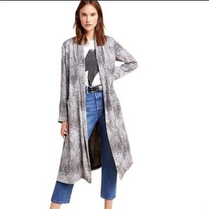 B.B. Dakota Gray Snakeskin Duster Cardigan L